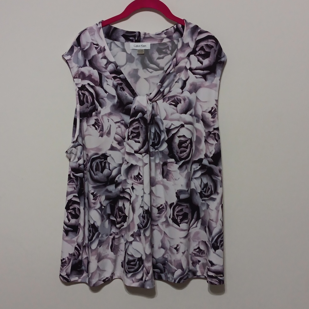 Purple Floral Blouse 26"-29" Inches Ptp Stretch